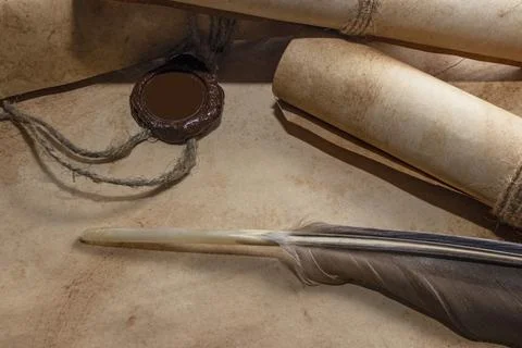 Old paper scroll. Stock Photos