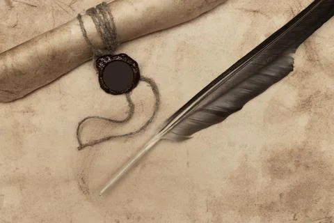 Old paper scroll. Stock Photos