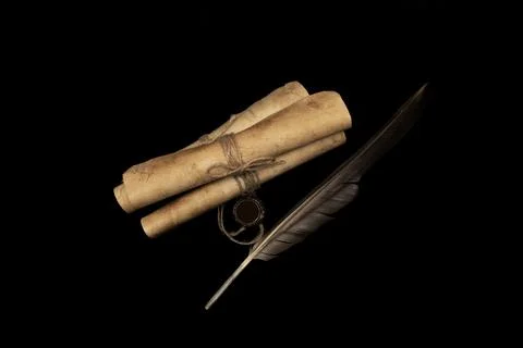 Old paper scroll. Stock Photos