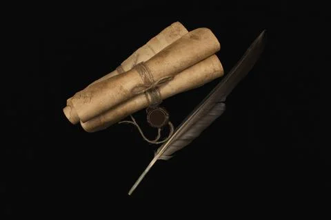 Old paper scroll. Stock Photos