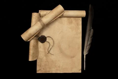 Old paper scroll. Foto stock