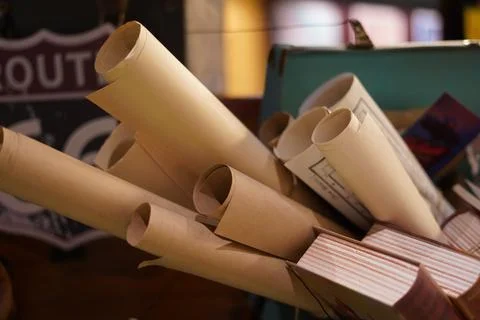 Old paper scroll Stock Photos