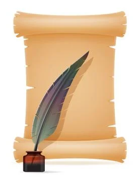 Old paper scroll vector illustration Stock Illustration