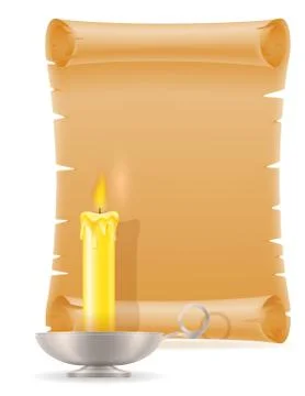 Old paper scroll vector illustration Illustrazione stock