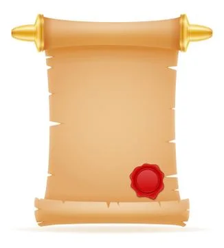 Old paper scroll vector illustration Illustrazione stock