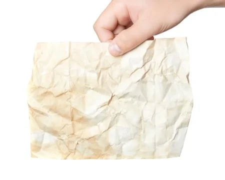 Old paper sheet in hand Stock Photos