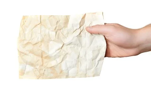 Old paper sheet in hand Stock Photos