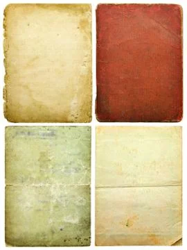 Old paper sheets isolated on white Stock Photos