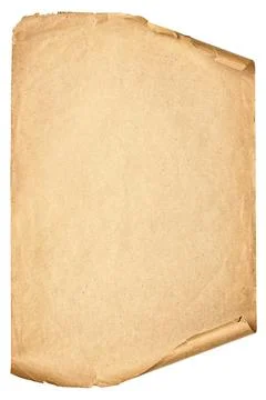 Old paper texture background, isolated scroll faded from time. Stock Photos