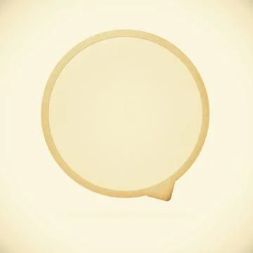 Old paper texture ,bubble talk tag on vintage tone  background Stock Illustration