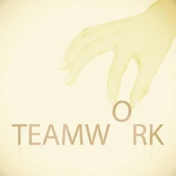 Old paper texture ,hand made teamwork word Illustrazione stock