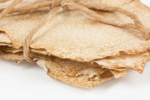 Old paper tied with string Stock Photos