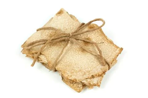 Old paper tied with string Stock Photos