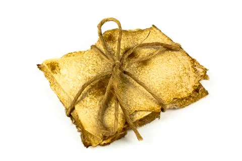 Old paper tied with string Stock Photos