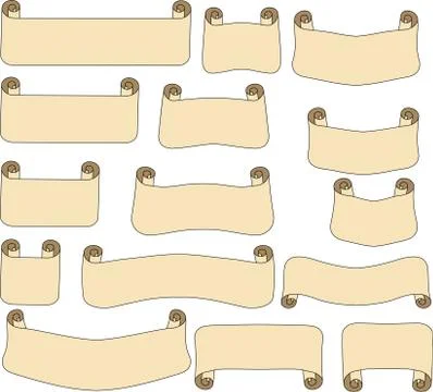 Old Paper Title scroll set Stock Illustration