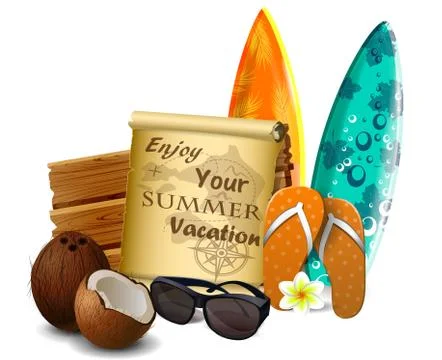 Old paper on tropical background Stock Illustration