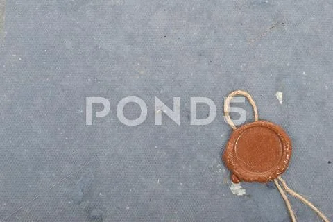 Old paper with a wax seal Stock Photos