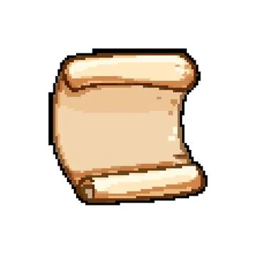 Old papyrus parchment pixel art vector illustration Stock Illustration