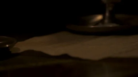 Old parchment by candlelight Stock Footage 101113071
