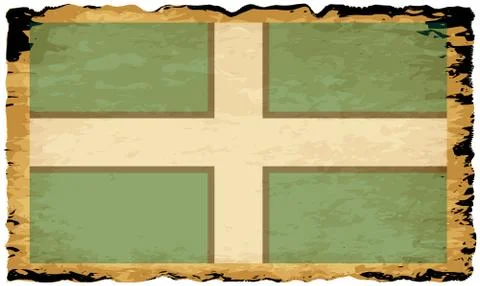 Old Parchment Flag Of Devon County Stock Illustration