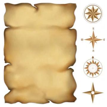 Old parchment map Stock Illustration