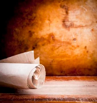 Old parchment paper scroll Stock Photos