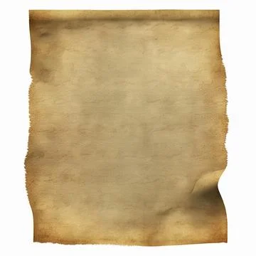 Old parchment paper sheet vintage aged or texture isolated on white background Stock Illustration
