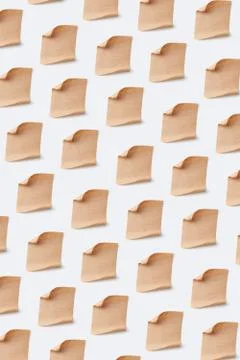 Old parchment paper sheets pattern on a white background. 写真素材
