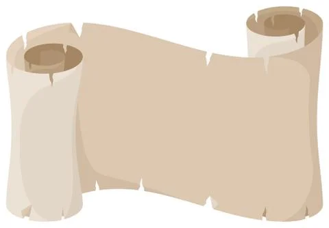 Old parchment scroll Illustrazione stock