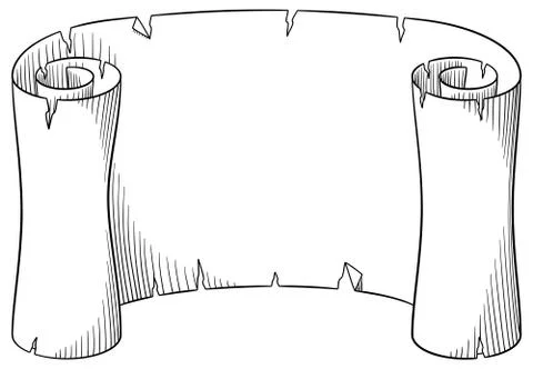 Old parchment scroll Stock Illustration