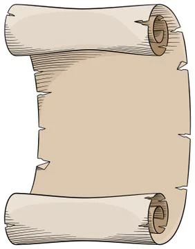 Old parchment scroll Illustrazione stock