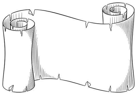 Old parchment scroll Stock Illustration