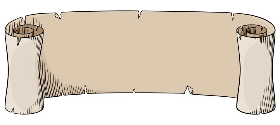 Old parchment scroll Stock Illustration