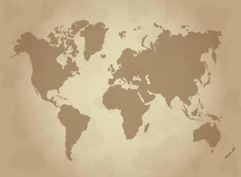 Old Parchment with world map. Vector illustration. 스톡 일러스트