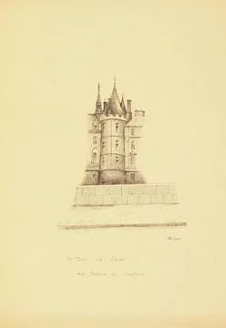 Old Paris The Caesar Tower at the Palace of Justice, 1904. Henri Chapelle ... Stock Photos