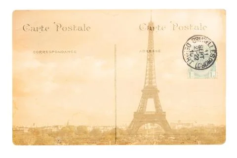 Old Paris postcard Stockfoto's
