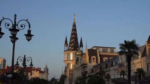 Old part in Batumi view of building Stock Footage 160150082