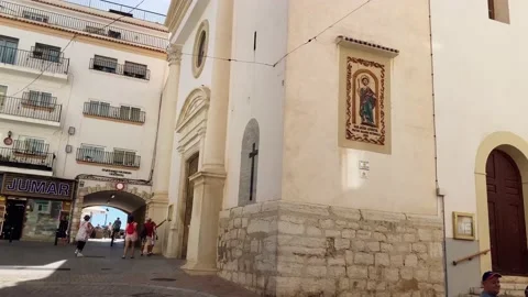Old part of Benidorm next to the former castle Stock Footage 218624941
