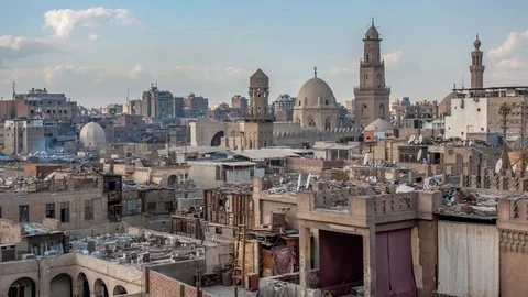 Old part of city Cairo Stock Footage 105452866