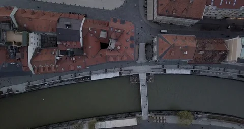 Old part of the city with river Video stock 125880978