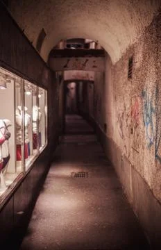 Old Passage With Shops Foto stock