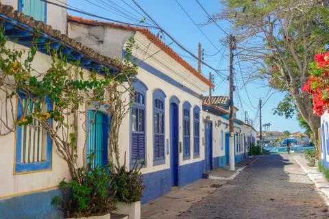 Old Passagem neighborhood in downtown of Cabo Frio, Brazil. Ancient architecture Stock Photos