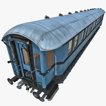 Old Passenger Train 3 3D Model
