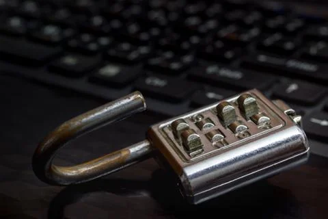 Old Password Key Lock. Stock Photos