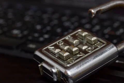 Old Password Key Lock. Stock Photos