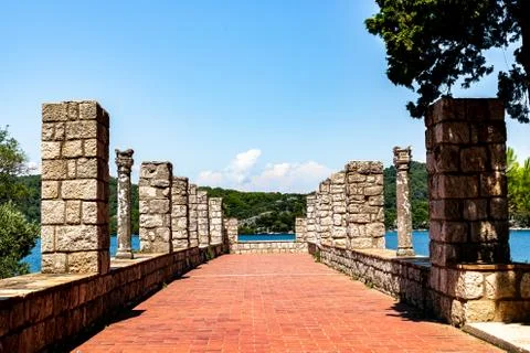A old path at St. Marija monastery in mljet Stock Photos