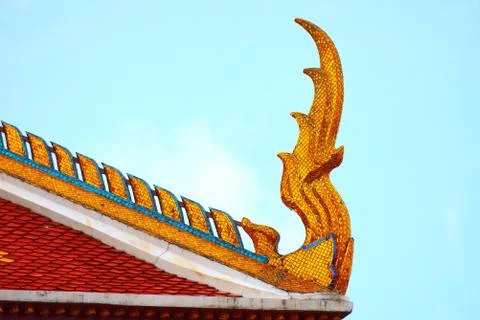 The old pattern gable of thailand Stock Photos