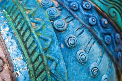 Old patterned background with circle decor elements Stock Photos