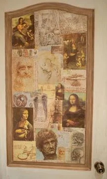 Old patterns on the wall. Old wallpaper. Home decoration. Stock Photos