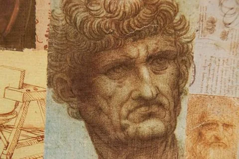 Old patterns on the wall. Old wallpaper. Home decoration. Stock Photos